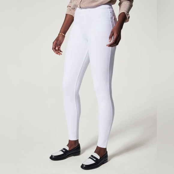 Women’s SPANX white jean-ish ankle leggings- Size Small Petite - Picture 2 of 10